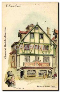 Old Postcard Old Paris Chocolate Guerin Boutron House of Nicolas Flamel