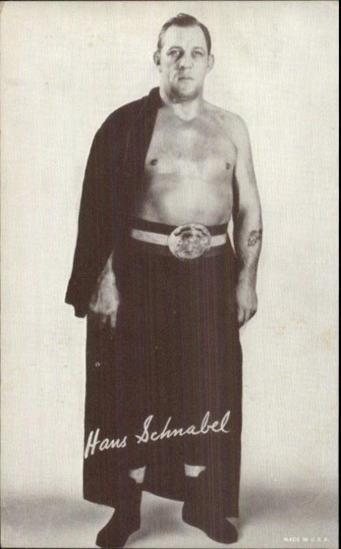 Classis Wrestling - Wrestler Mutoscope Exhibit Card HANS SCHNABEL