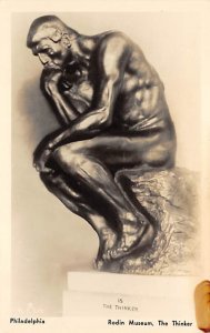 Rodin Museum The Thinker, real photo - Pittsburgh, Pennsylvania PA  