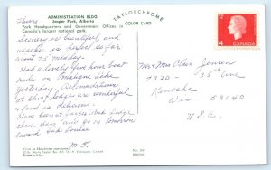 Administration Building - Jasper Park - Alberta - CANADA Postcard