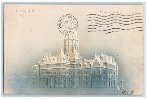 1905 The Capitol Hartford Connecticut CT Antique Embossed Airbrush Postcard