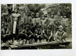 3151552 INDONESIA Borneo DAYAK People Types Vintage photo PC