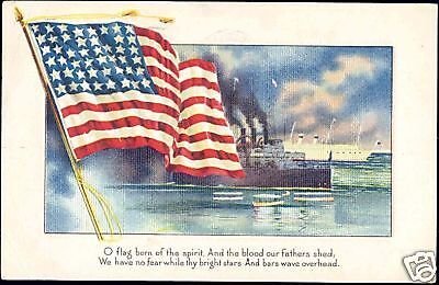 United States, U.S. National FLAG (1918) Embossed