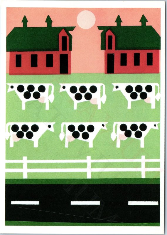 1984 Des Moines, IA Corn Castle Screen Print 4x6 Iowa Artists Postcards Brown M1