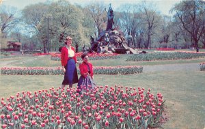 Albany New York 1957 Postcard Tulips At Washington Park