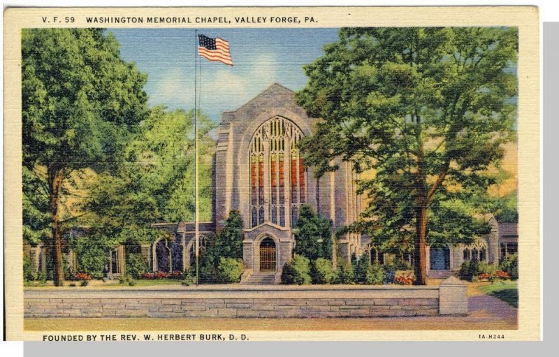 Valley Forge, Pennsylvania/PA Postcard, Washington Memorial Chapel