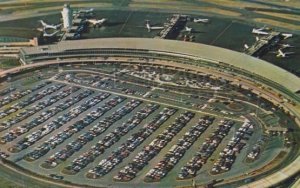 La Guardia Airport Aerial Birds Eye 1960s Postcard