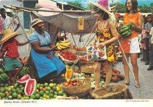 us8073 market scene jamaica jamaica  folklore costume types