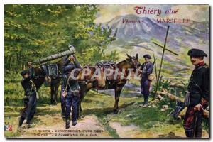 Postcard Old Army Thiery Aine Marseille Unloading d & # 39A room