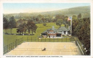 Tennis Court & Golf Links, Monterey Country Club, Monterey,  PA., Early Postcard