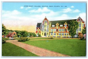 c1940 Agnes Scott College Decatur Exterior Building Atlanta Georgia GA Postcard