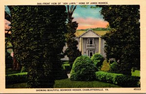 Virginia Charlottesville Front View Of Ashlawn Home Of James Monroe