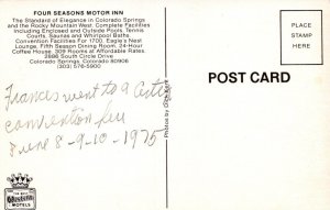 Four Seasons Motor Inn Colorado Springs CO Motel Multi View Int postcard H173 