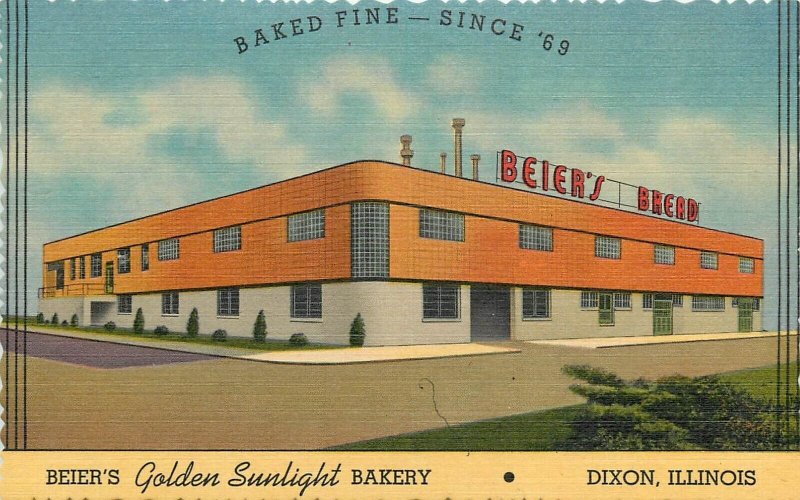 Postcard Illinois Dixon Beier's Sunlight Bakery occupation Teich linen IL24-2265