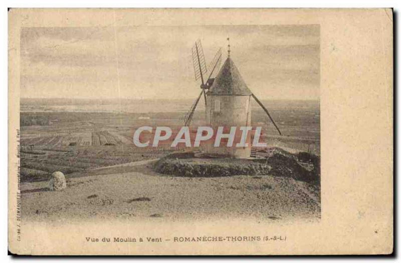 Postcard Old Windmill mill View Wind Romaneche Thorins