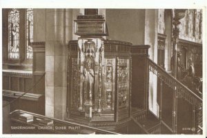 Norfolk Postcard - Sandringham Church - Silver Pulpit - Ref 15014A