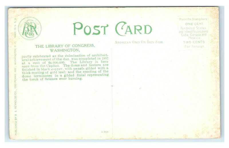Postcard Library of Congress, Washington DC  E31