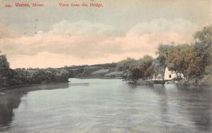 Warren Maine View From Bridge Waterfront Antique Postcard K83757