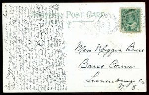 dc106 - PORT WILLIAMS NS Postcard 1904 Bridge. South Rawdon Cancel