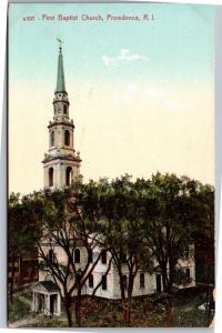 First Baptist Church, Providence RI Vintage Postcard I02