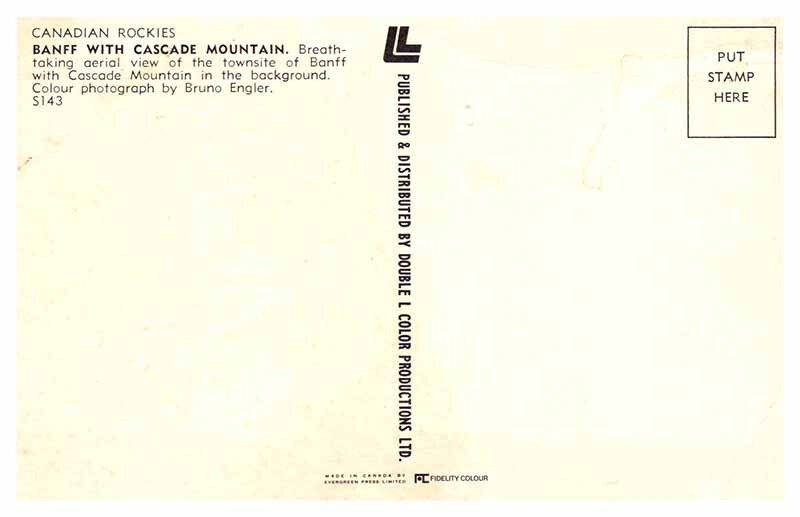 Postcard AERIAL VIEW SCENE Banff Alberta AB AP0487