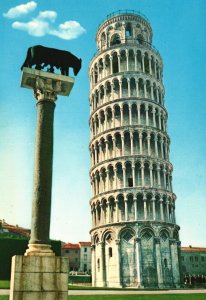 Postcard Leaning Tower Campanile Bell Tower Cathedral Pisa Italy