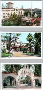 3 Postcards Riverside, CA   GLENWOOD MISSION INN  Court, Patio, Entrance Detroit