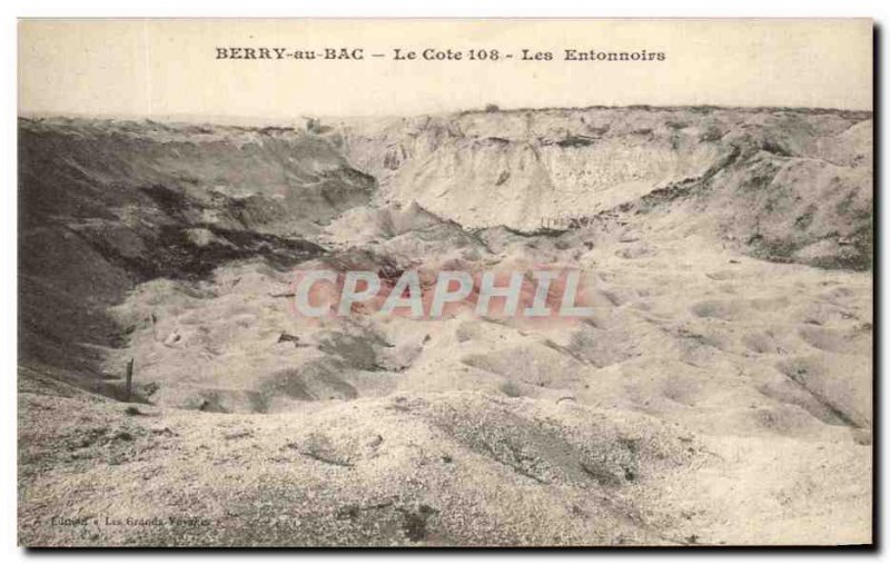 Old Postcard Berry au Bac Le Cote Funnels The Army