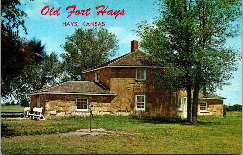 Old Fort Hays Kansas KS Blockhouse Postcard VTG UNP Koppel Vintage Unused 
