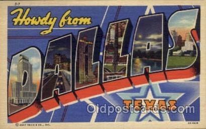 Dallas, Texas Large Letter Town Unused 