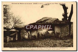 Old Postcard Dolmen Megalith surroundings Retiers and Janze Esse Rock aux fees