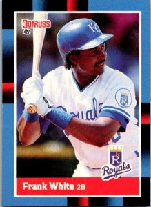 1988 Donruss Baseball Card Frank White Kansas City Royals sk9427