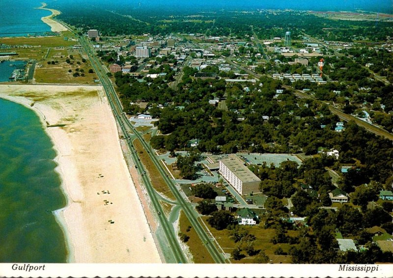 Mississippi Gulfport Aerial View Looking West