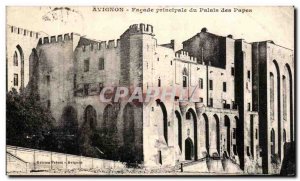 Old Postcard Avignon Main facade of the Palace of the Popes