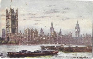 The Houses of Parliament England United Kingdom R. Tuck Oilette