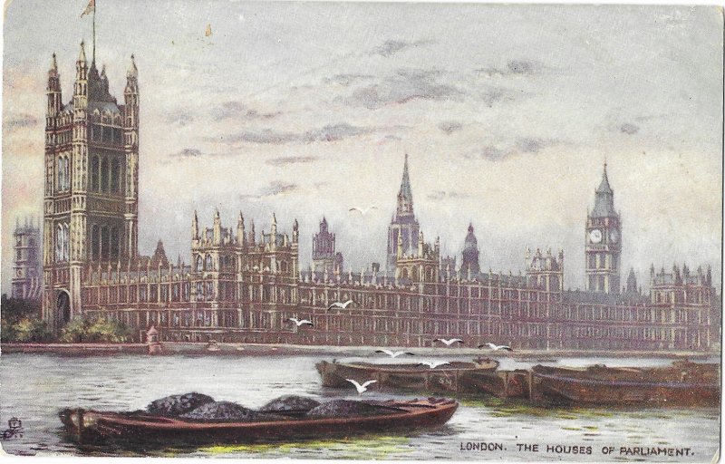 The Houses of Parliament England United Kingdom R. Tuck Oilette