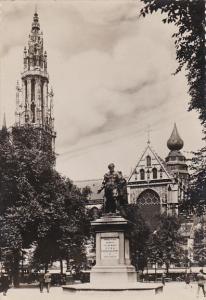 Belgium Anvers The Cathedral Rubens Statue