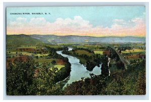 1900's Chemung River, Waverly, N.Y. Postcard F86E