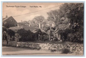 c1940 Antique Taylor Cottages Exterior Building Road York Harbor Maine Postcard