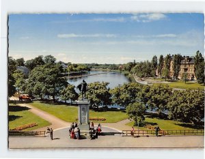 Postcard The Governor's Square and the statue of Charles IX, Karlstad, Sweden