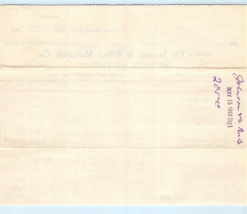 Colorado Springs CO Johnson Wilbur Billhead