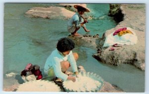 Natural Laundry in the Philippines 1967 Curteich chrome Postcard