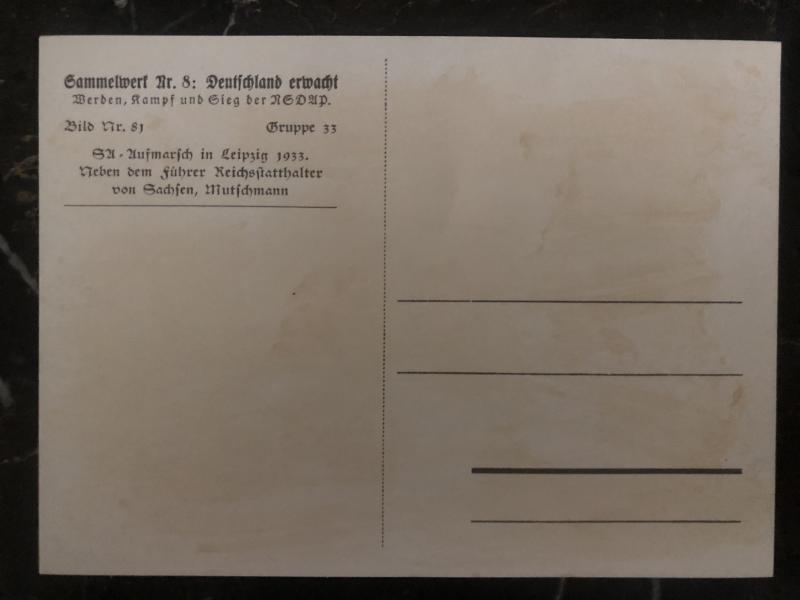 Mint Germany RPPC real picture Postcard Hitler in the march of leipzig 1933