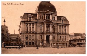 Rhode Island Providence   City Hall, Trolleys