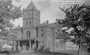 F52/ La Plata Maryland Postcard c1940s Charles County Court House Building 1