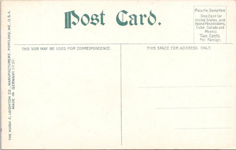 Lubec, ME Maine HIGH SCHOOL & COLUMBIAN HALL Washington County ca1910's Postcard