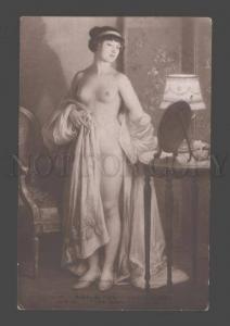 3096500 NUDE Female near MIRROR by SCALBERT vintage SALON PC