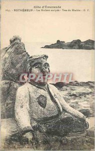 Old Postcard Rotheneuf Rocks Sculptes Yves Minihie the Emerald Coast