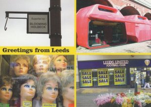 Leeds Ladies Wig Shop Football Ground T-Shirt Shop Postcard