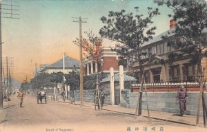 BUND OF NAGASAKI JAPAN TO USA STREET VIEW POSTCARD 1915